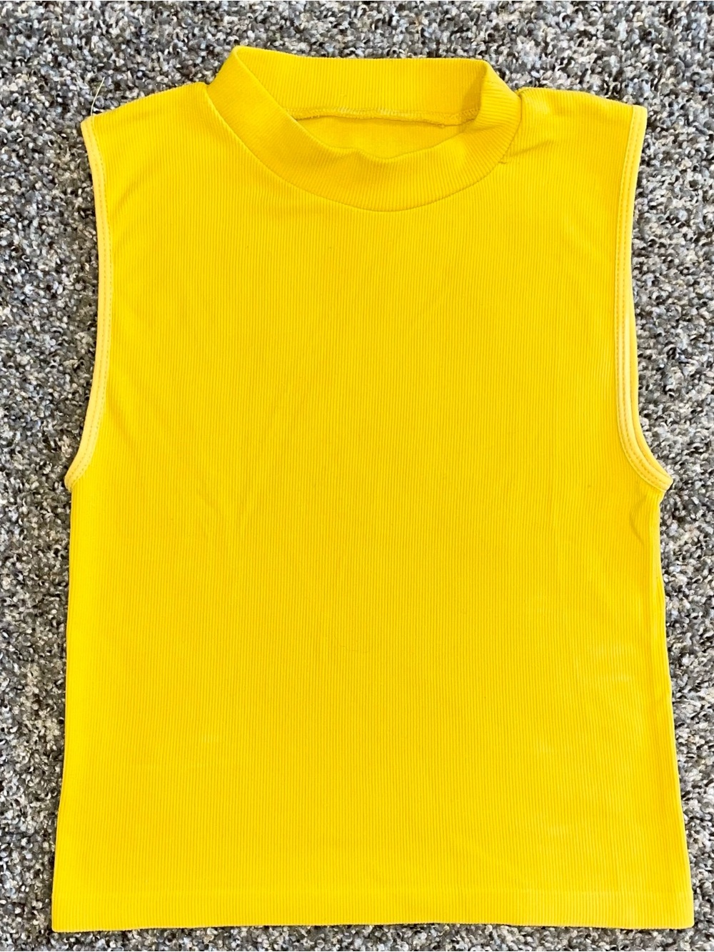 Mustard Yellow Sleeveless Mock Neck Top - Unbranded